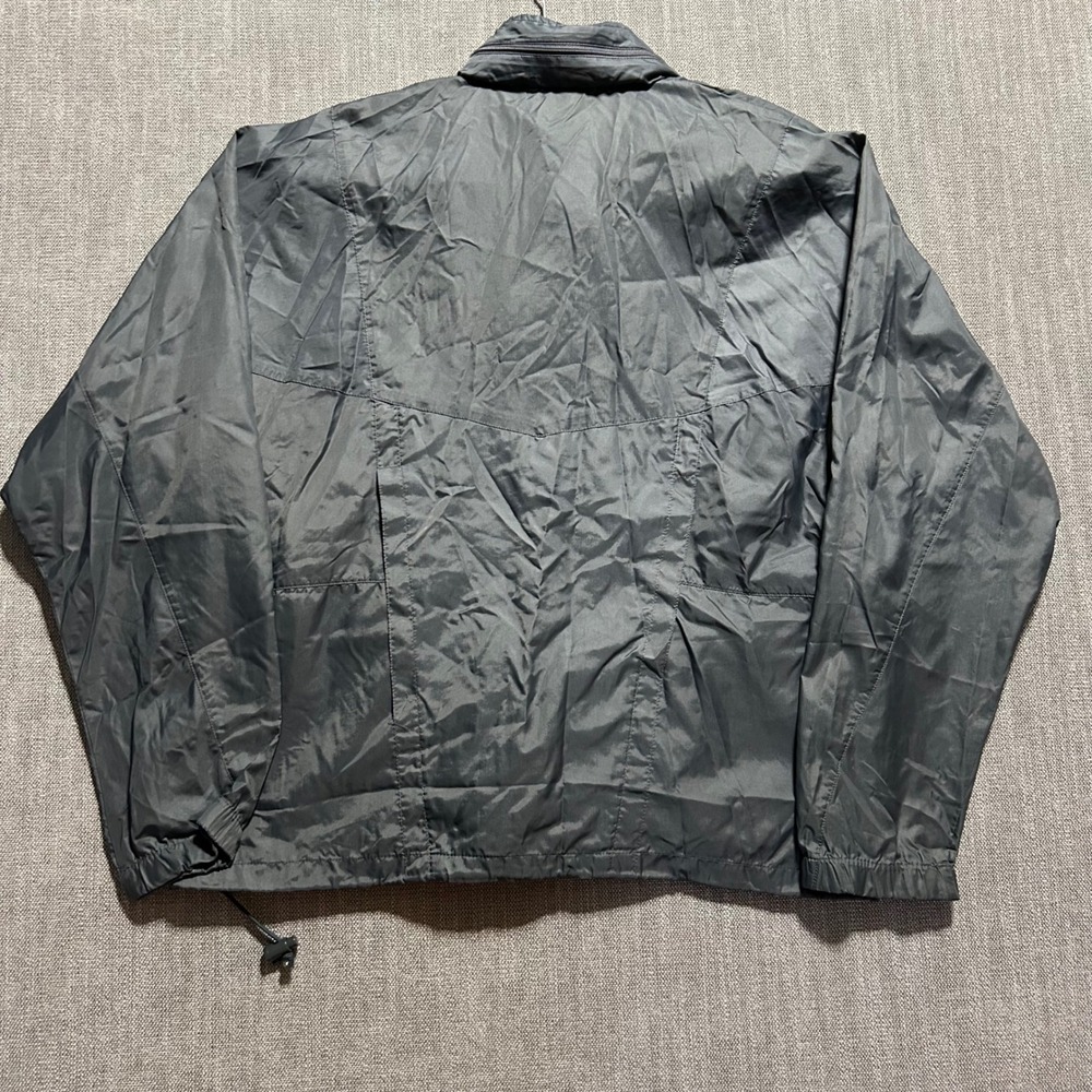Nike Windbreaker Jacket Mens M Grey Vintage 90s Full Zip Packable Hood Logo - Picture 5 of 8